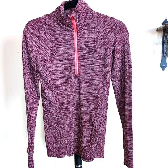 Lululemon Kanto Catch Me Heathered Bordeaux Half Zip Long Sleeve Top Size 4 - Picture 16 of 16